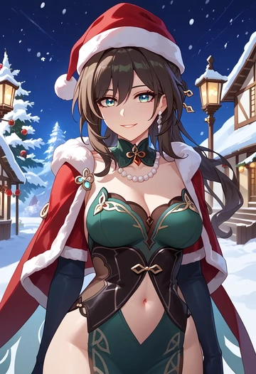 star rail,ruan mei,Christmas,dress  - AI generated anime art